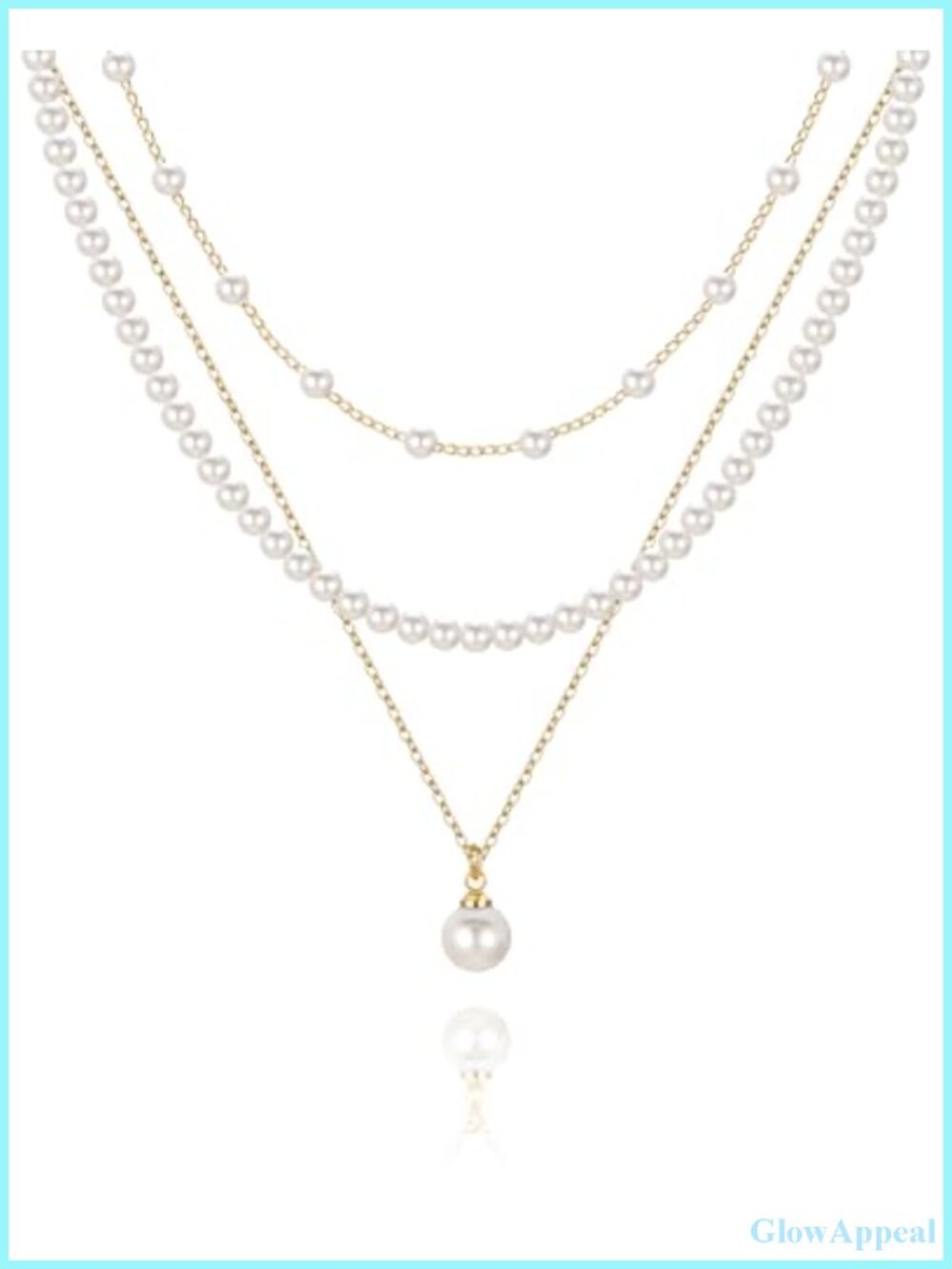 Layered Pearl Necklace Set 14K Gold Plated Brass Choker Dainty Wedding Jewelry